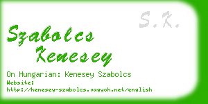 szabolcs kenesey business card